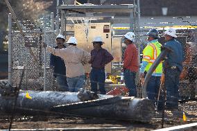 Cleanup Efforts Continue Following Gas Pipeline Explosion Near Houston