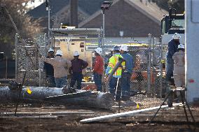 Cleanup Efforts Continue Following Gas Pipeline Explosion Near Houston