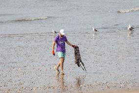 Beach Clean-up Day In Lisbon