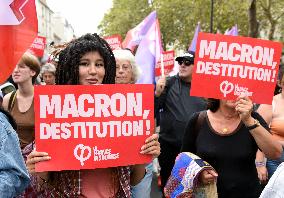 Demonstration Against Macron - Barnier Government - Paris