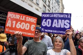 Demonstration Against Macron - Barnier Government - Paris