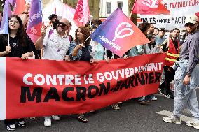 Demonstration Against Macron - Barnier Government - Paris