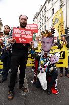 Demonstration Against Macron - Barnier Government - Paris