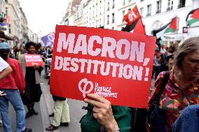 Demonstration Against Macron - Barnier Government - Paris