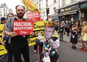 Demonstration Against Macron - Barnier Government - Paris