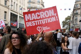 Demonstration Against Macron - Barnier Government - Paris