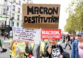 Demonstration Against Macron - Barnier Government - Paris