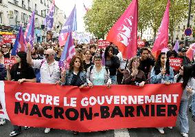 Demonstration Against Macron - Barnier Government - Paris