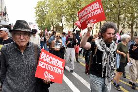 Demonstration Against Macron - Barnier Government - Paris