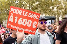 Demonstration Against Macron - Barnier Government - Paris