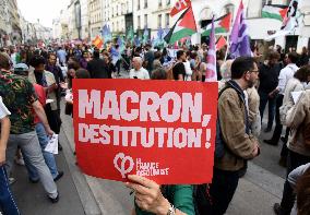 Demonstration Against Macron - Barnier Government - Paris