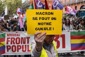 Demonstration Against Macron - Barnier Government - Toulouse