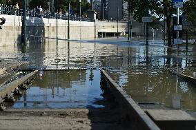 Flooding Of The Danube In Budapest, Hungary