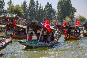 Jammu And Kashmir National Conference (JKNC) Elections Boat Rally In Srinagar