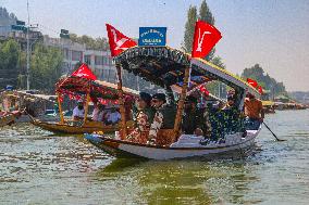 Jammu And Kashmir National Conference (JKNC) Elections Boat Rally In Srinagar