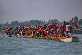 Jammu And Kashmir National Conference (JKNC) Elections Boat Rally In Srinagar