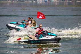 Jammu And Kashmir National Conference (JKNC) Elections Boat Rally In Srinagar