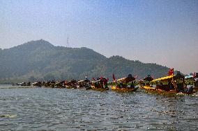 Jammu And Kashmir National Conference (JKNC) Elections Boat Rally In Srinagar