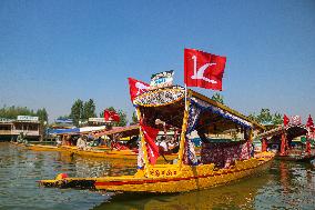 Jammu And Kashmir National Conference (JKNC) Elections Boat Rally In Srinagar