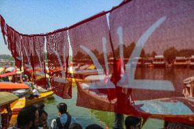 Jammu And Kashmir National Conference (JKNC) Elections Boat Rally In Srinagar