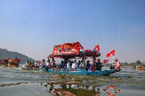 Jammu And Kashmir National Conference (JKNC) Elections Boat Rally In Srinagar