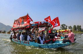 Jammu And Kashmir National Conference (JKNC) Elections Boat Rally In Srinagar