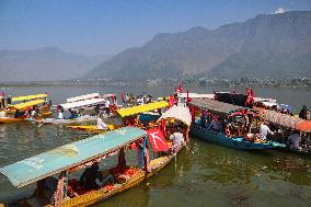 Jammu And Kashmir National Conference (JKNC) Elections Boat Rally In Srinagar