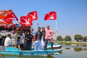 Jammu And Kashmir National Conference (JKNC) Elections Boat Rally In Srinagar