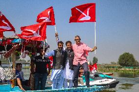 Jammu And Kashmir National Conference (JKNC) Elections Boat Rally In Srinagar