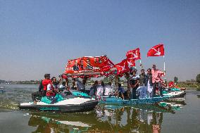 Jammu And Kashmir National Conference (JKNC) Elections Boat Rally In Srinagar