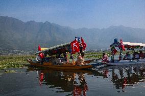 Jammu And Kashmir National Conference (JKNC) Elections Boat Rally In Srinagar