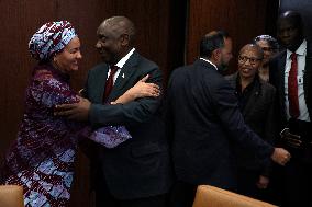 NY: UN Secretary General Meets With The Secretary General With H.E. Mr. Cyril Ramaphosa, President, Republic Of South Africa At