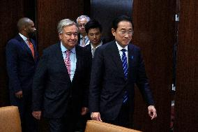 NY: UN Secretary General Meets H.E. Mr. Kishida Fumio, Prime Minister, Japan At The United Nations