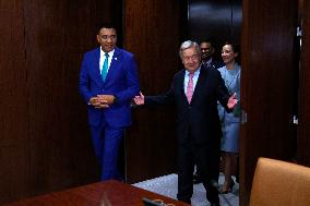 NY: UN Secretary General Meets Andrew Holness,Minister For Defence And Economic Growth  At The United Nations