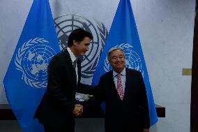 NY: UN Secretary General Meets H.E. Mr. Justin Trudeau, Prime Minister, Canada At The United Nations