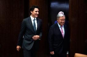 NY: UN Secretary General Meets H.E. Mr. Justin Trudeau, Prime Minister, Canada At The United Nations