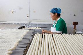 Hollow Hanging Noodles Production in Suqian