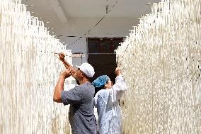 Hollow Hanging Noodles Production in Suqian