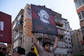 Hezbollah Commander Ibrahim Aqeel Funeral - Beirut