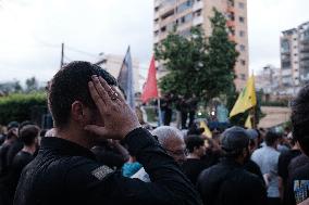 Hezbollah Commander Ibrahim Aqeel Funeral - Beirut