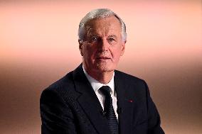 PM Barnier Appears At News Broadcast - Paris