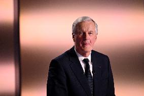 PM Barnier Appears At News Broadcast - Paris