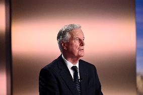 PM Barnier Appears At News Broadcast - Paris