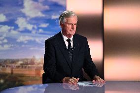 PM Barnier Appears At News Broadcast - Paris