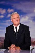 PM Barnier Appears At News Broadcast - Paris