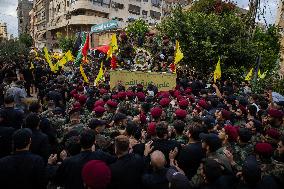 Hezbollah Commander Ibrahim Aqeel Funeral - Beirut