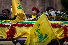 Hezbollah Commander Ibrahim Aqeel Funeral - Beirut