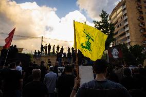 Hezbollah Commander Ibrahim Aqeel Funeral - Beirut