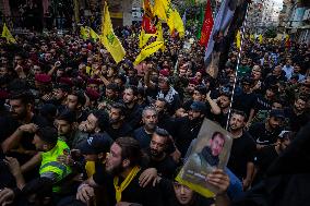 Hezbollah Commander Ibrahim Aqeel Funeral - Beirut