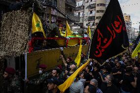 Hezbollah Commander Ibrahim Aqeel Funeral - Beirut